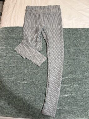 Fashion Nova Light Gray Textured High-Waist Leggings